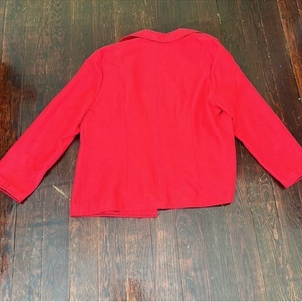Alfred Dunner Red Boho Western Lightweight Open Front Long Sleeve Coat Jacket - Picture 5 of 5
